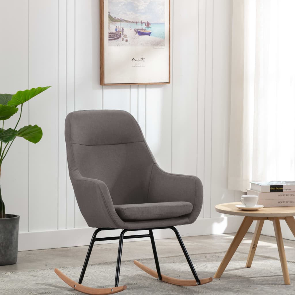 Chaise à bascule Gris clair Tissu - XIOS