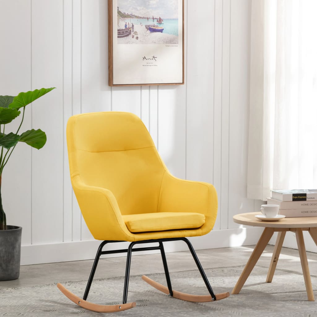 Chaise à bascule Jaune moutarde Tissu - XIOS