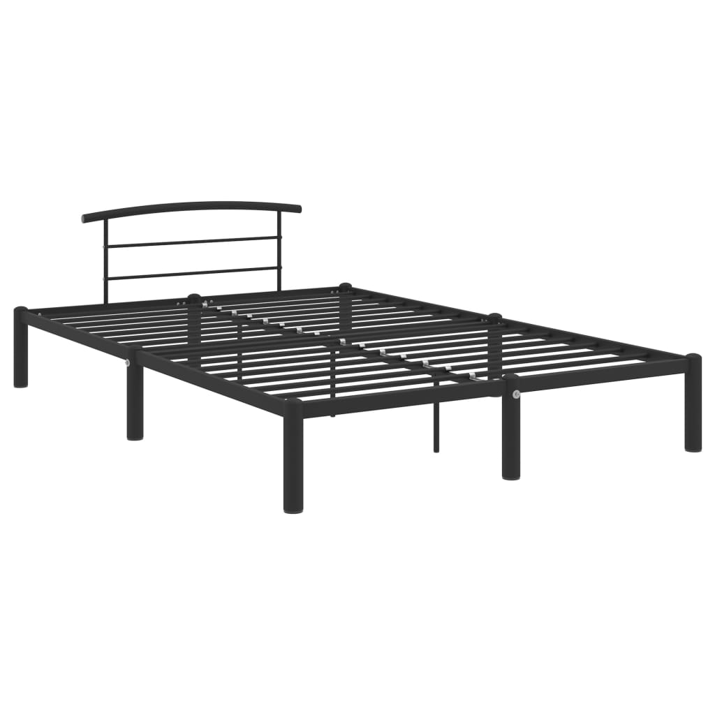 Cadre de lit sans matelas noir métal 140x200 cm - XIOS