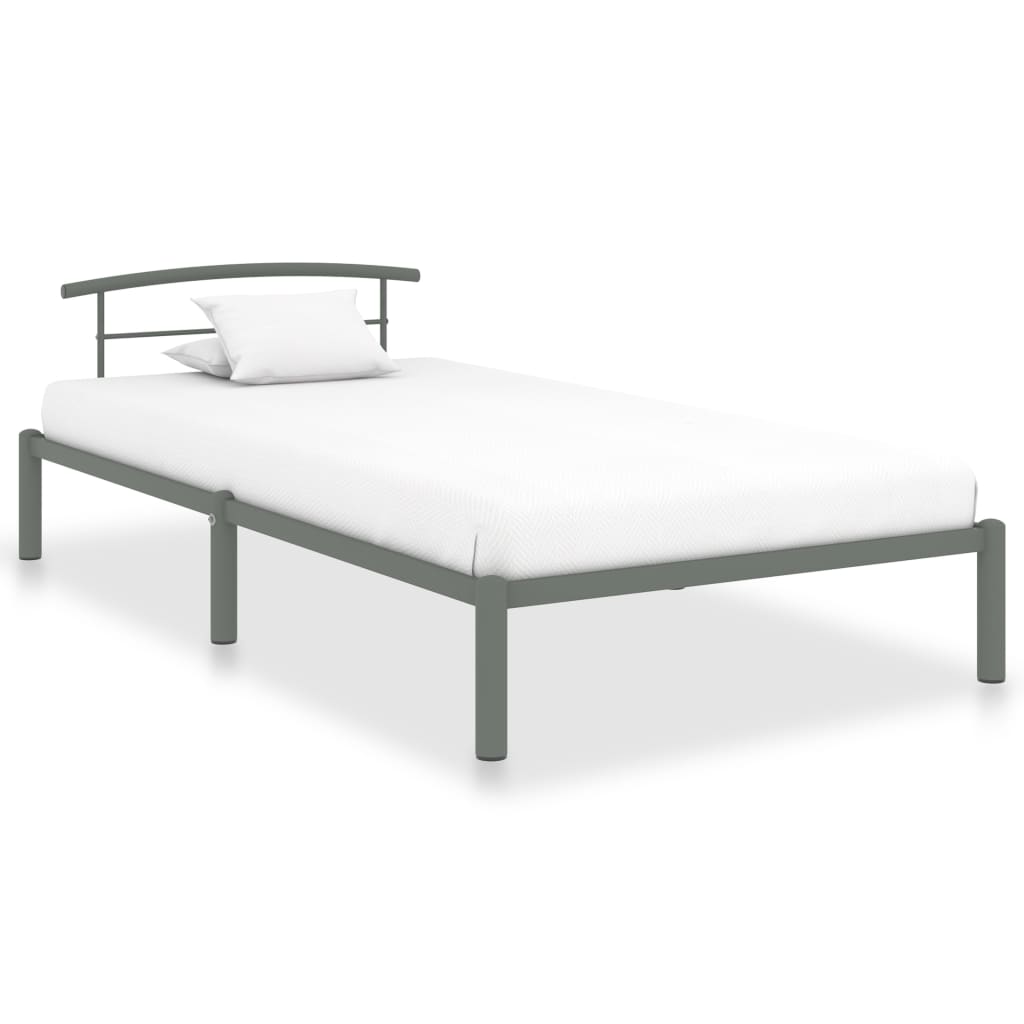 Cadre de lit sans matelas gris métal 90x200 cm - XIOS