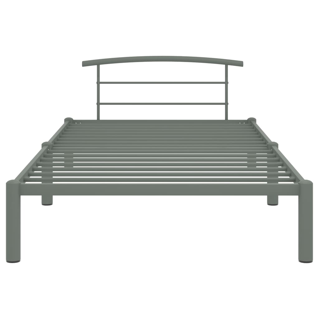 Cadre de lit sans matelas gris métal 90x200 cm - XIOS