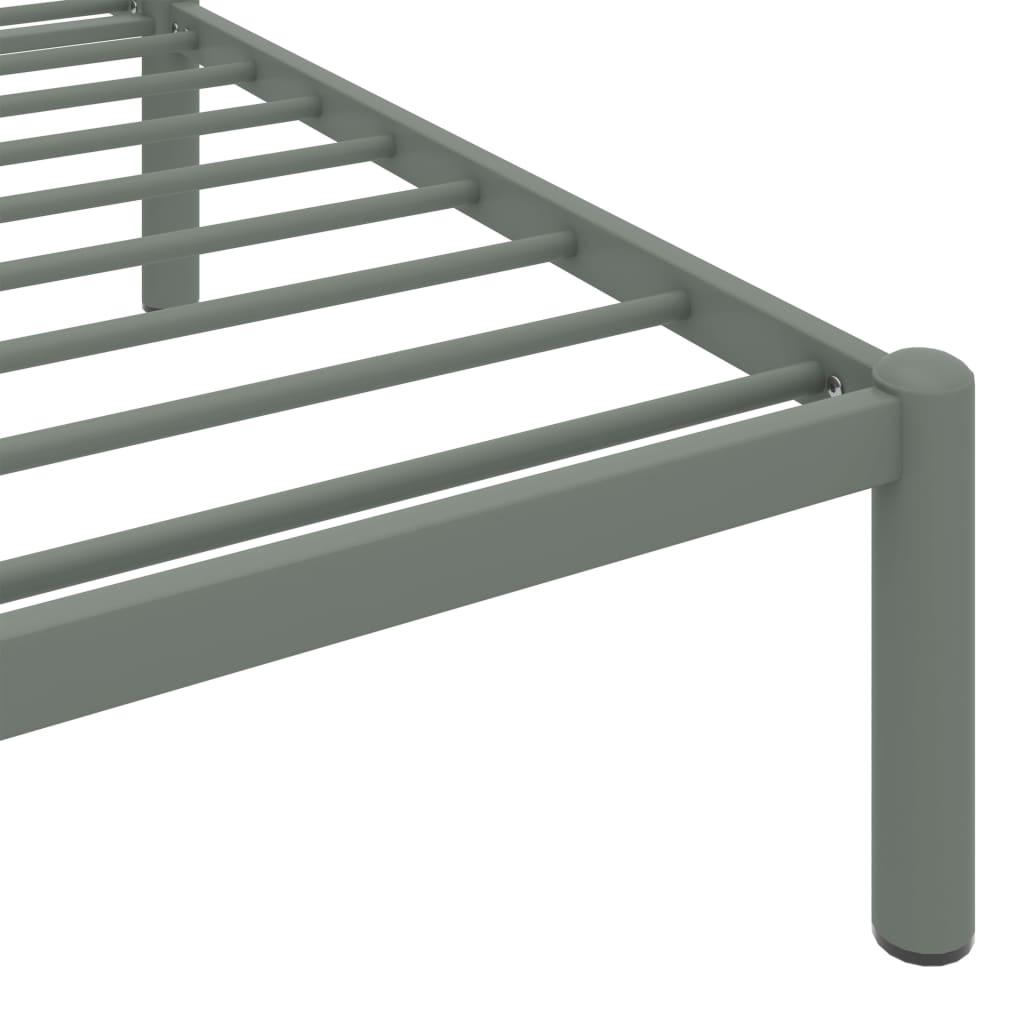 Cadre de lit sans matelas gris métal 90x200 cm - XIOS