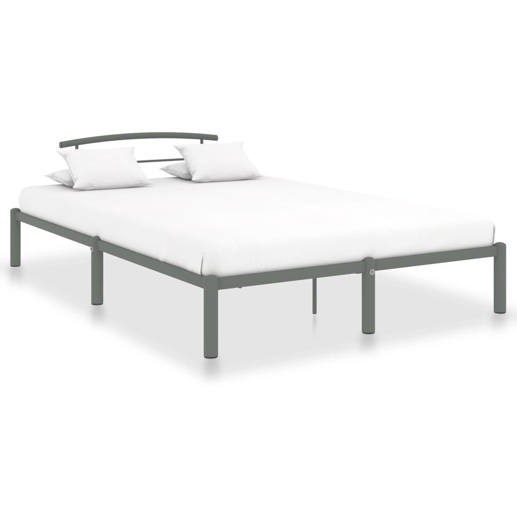 Cadre de lit sans matelas gris métal 120x200 cm - XIOS