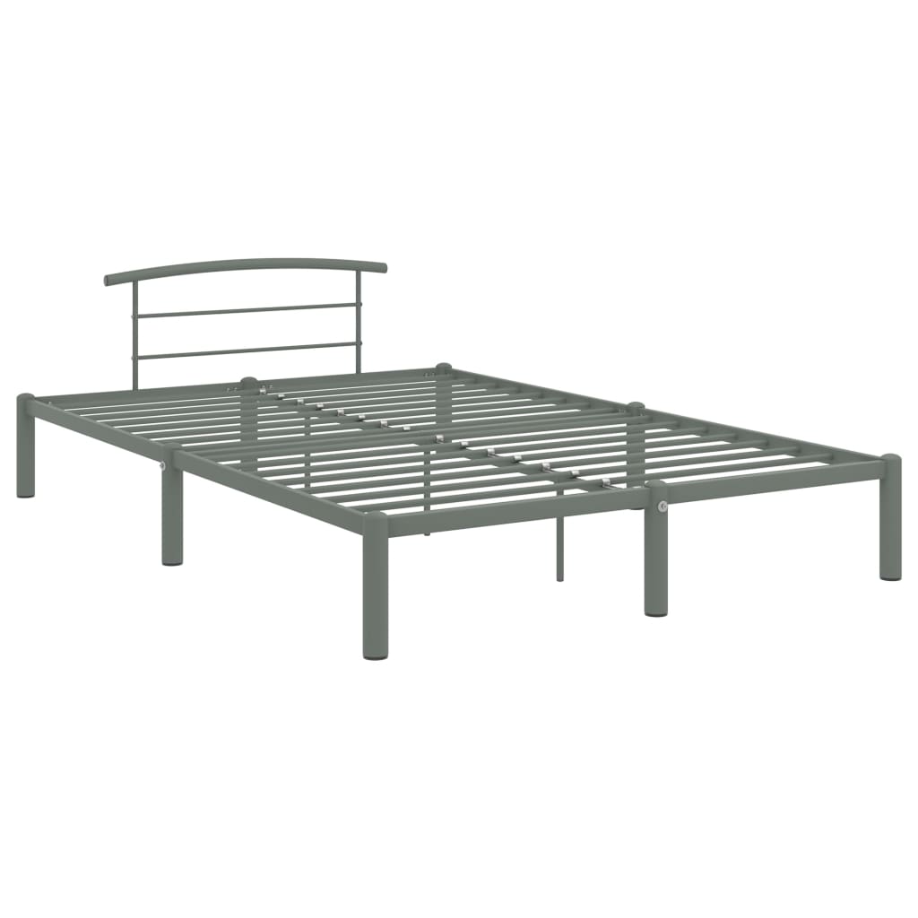 Cadre de lit sans matelas gris métal 120x200 cm - XIOS