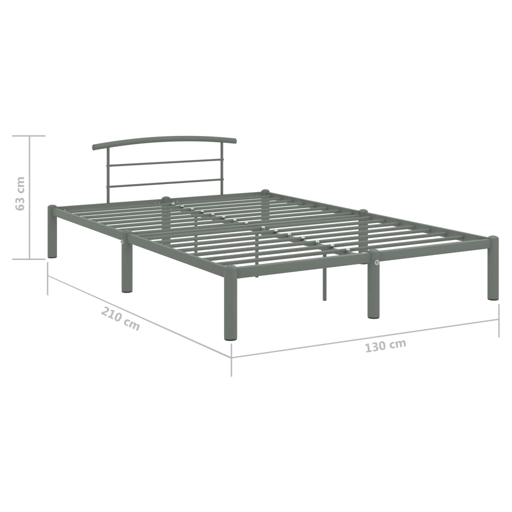Cadre de lit sans matelas gris métal 120x200 cm - XIOS