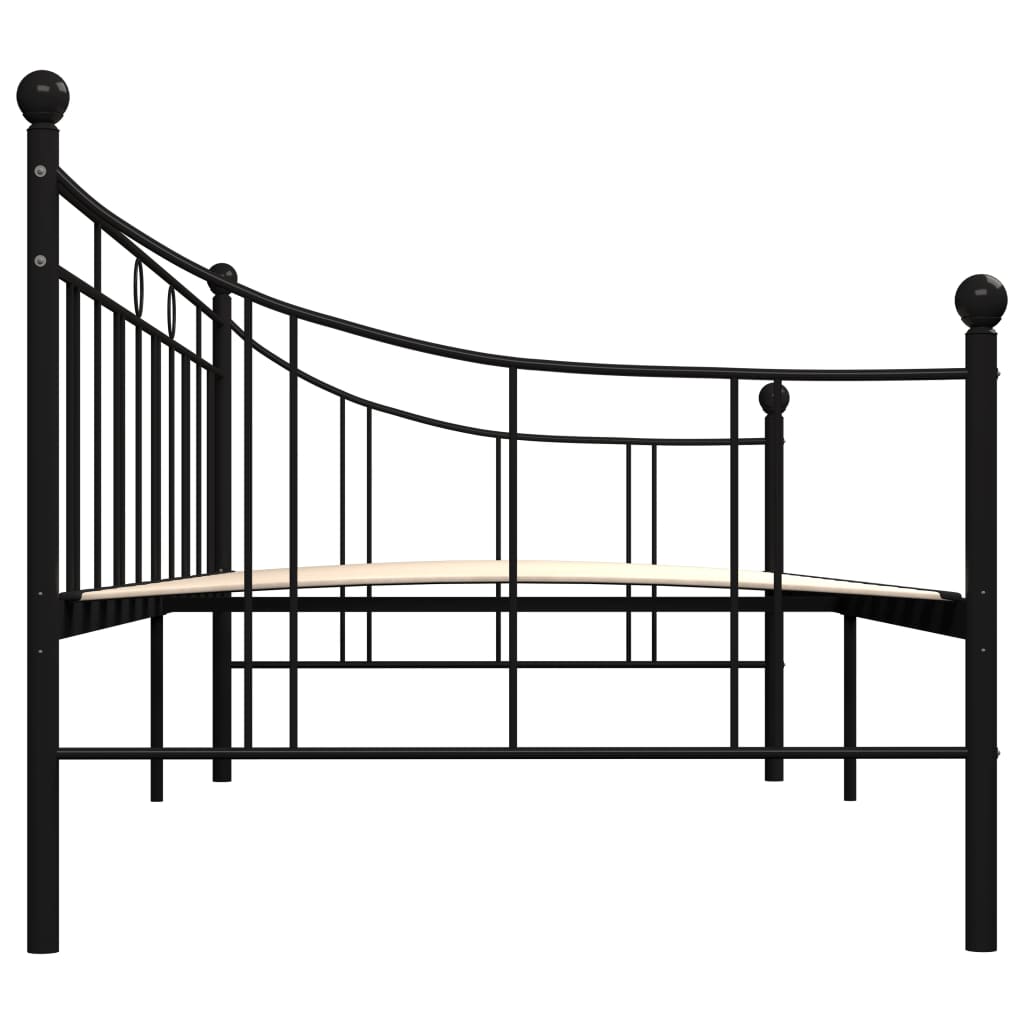 Cadre de lit de repos sans matelas noir métal 90x200 cm - XIOS