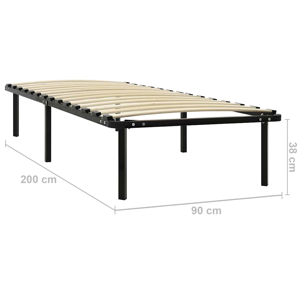 Cadre de lit sans matelas noir métal 90x200 cm - XIOS