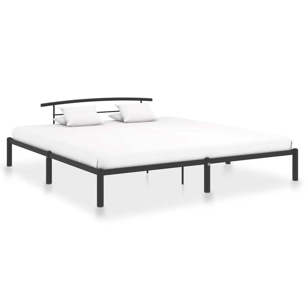 Cadre de lit sans matelas noir métal 200x200 cm - XIOS