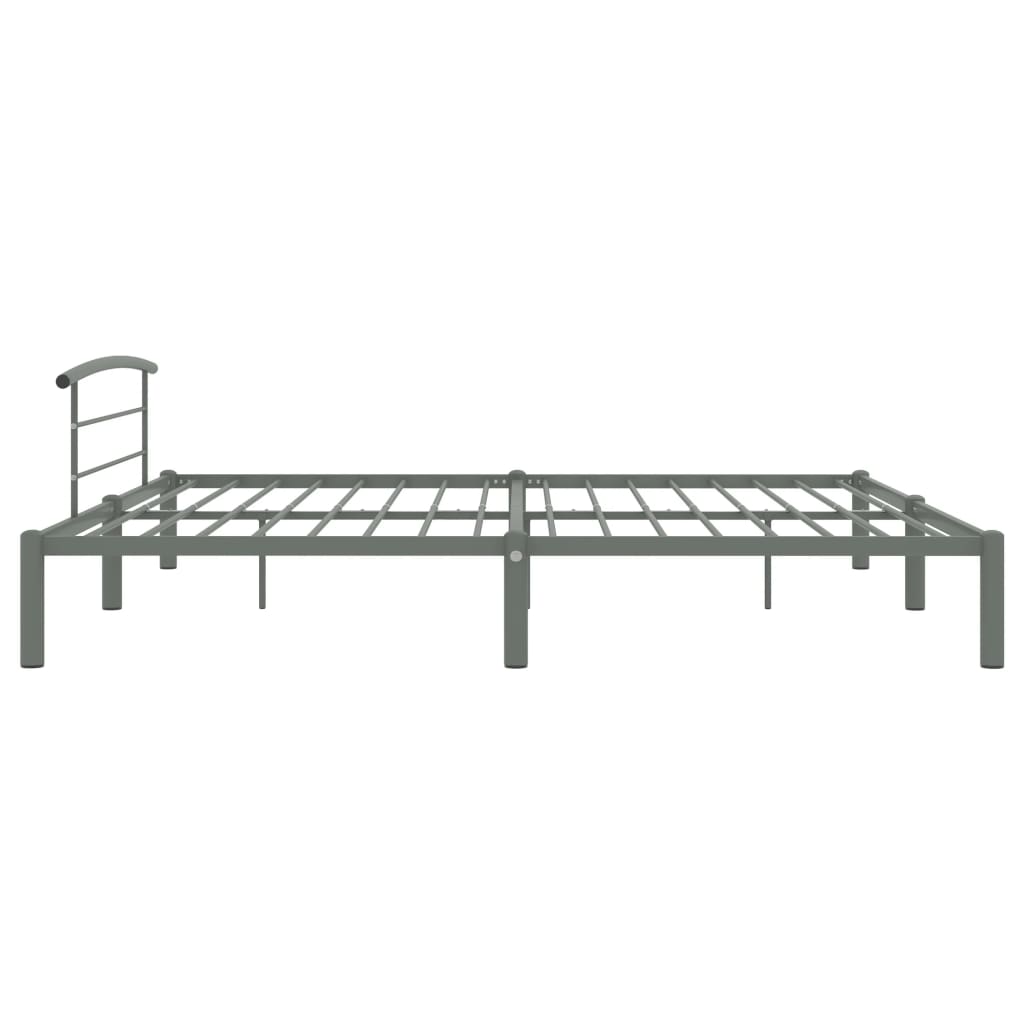Cadre de lit sans matelas gris métal 200x200 cm - XIOS