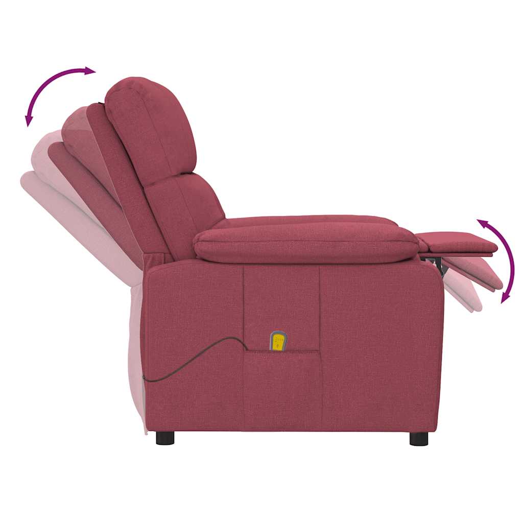 Fauteuil de massage Rouge bordeaux Tissu - XIOS