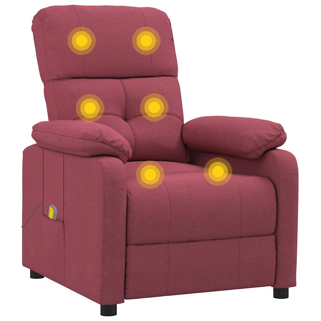 Fauteuil de massage Rouge bordeaux Tissu