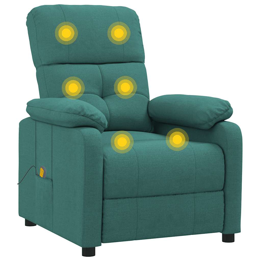 Fauteuil de massage Vert foncé Tissu