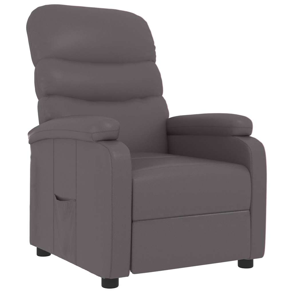 Fauteuil inclinable réglable avec repose-pieds gris similicuir - XIOS