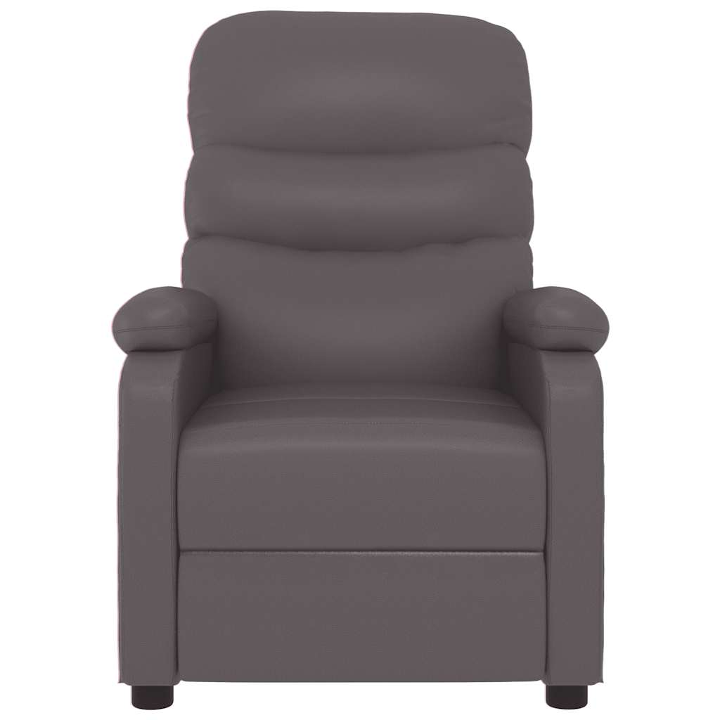 Fauteuil inclinable réglable avec repose-pieds gris similicuir - XIOS