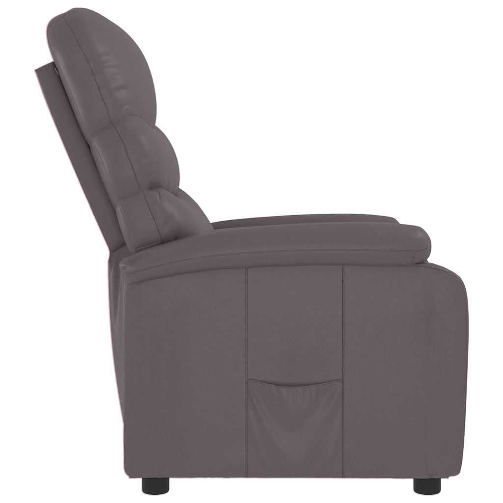 Fauteuil inclinable réglable avec repose-pieds gris similicuir - XIOS