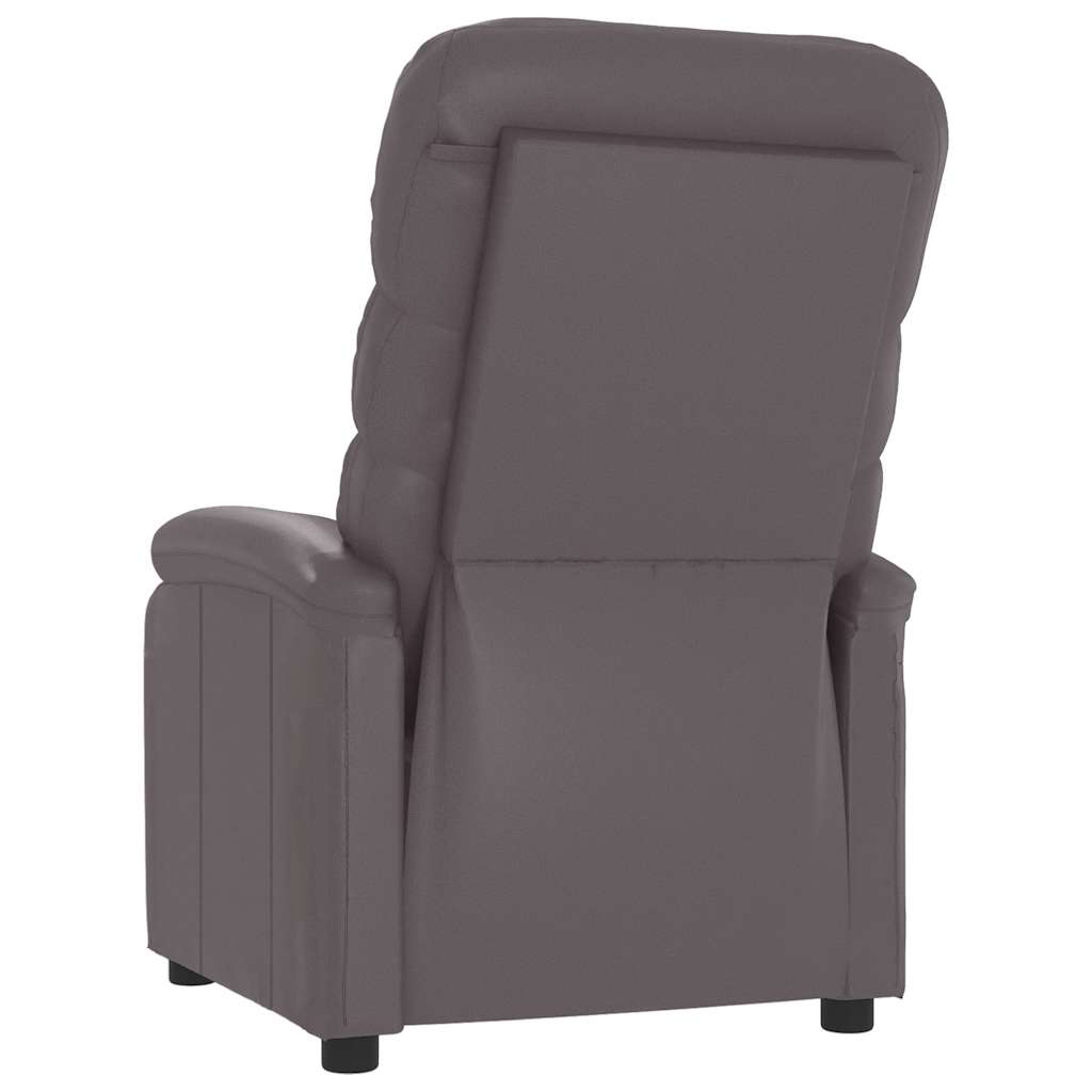 Fauteuil inclinable réglable avec repose-pieds gris similicuir - XIOS