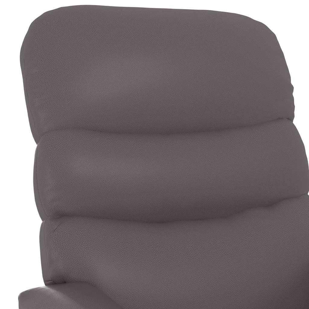 Fauteuil inclinable réglable avec repose-pieds gris similicuir - XIOS