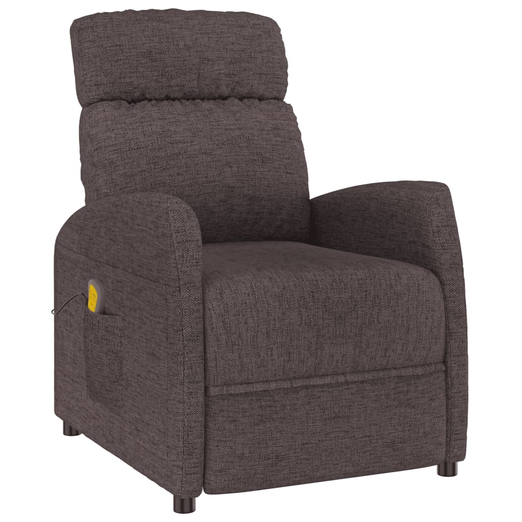 Fauteuil de massage Marron foncé Tissu