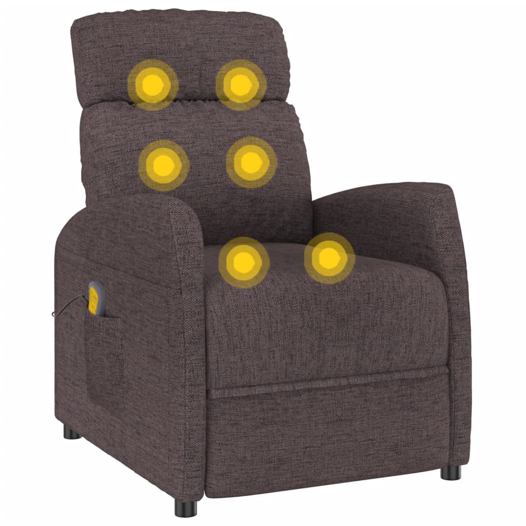 Fauteuil de massage Marron foncé Tissu - XIOS