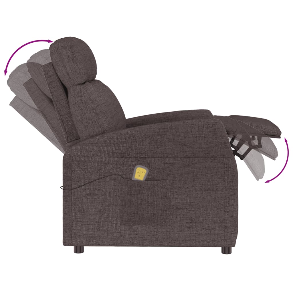 Fauteuil de massage Marron foncé Tissu - XIOS