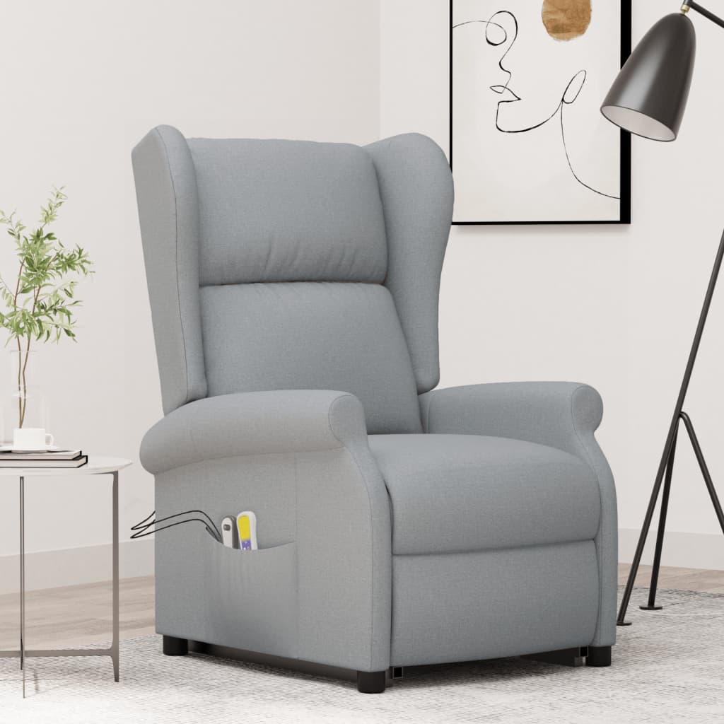 Fauteuil de massage inclinable Gris clair Tissu - XIOS