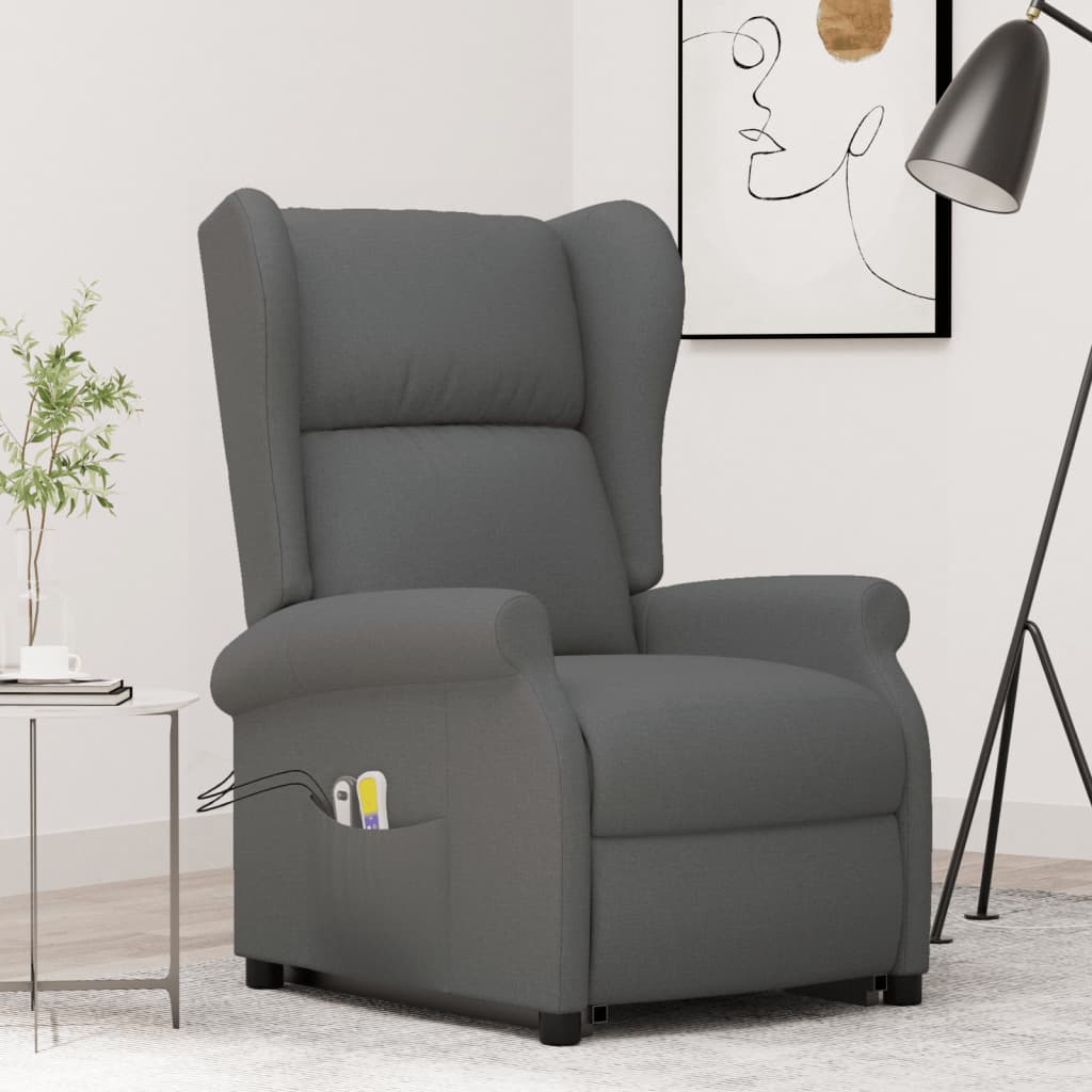 Fauteuil de massage inclinable Gris foncé Tissu - XIOS
