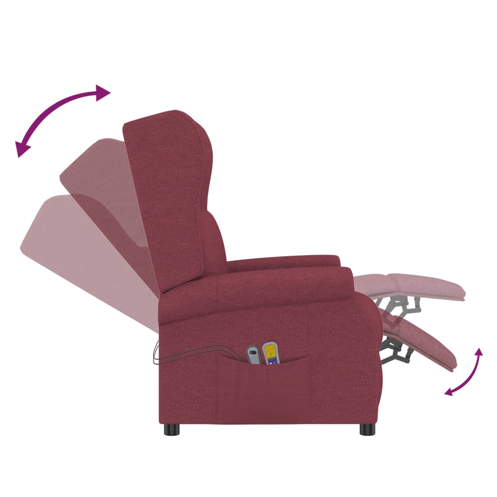 Fauteuil de massage Rouge bordeaux Tissu - XIOS