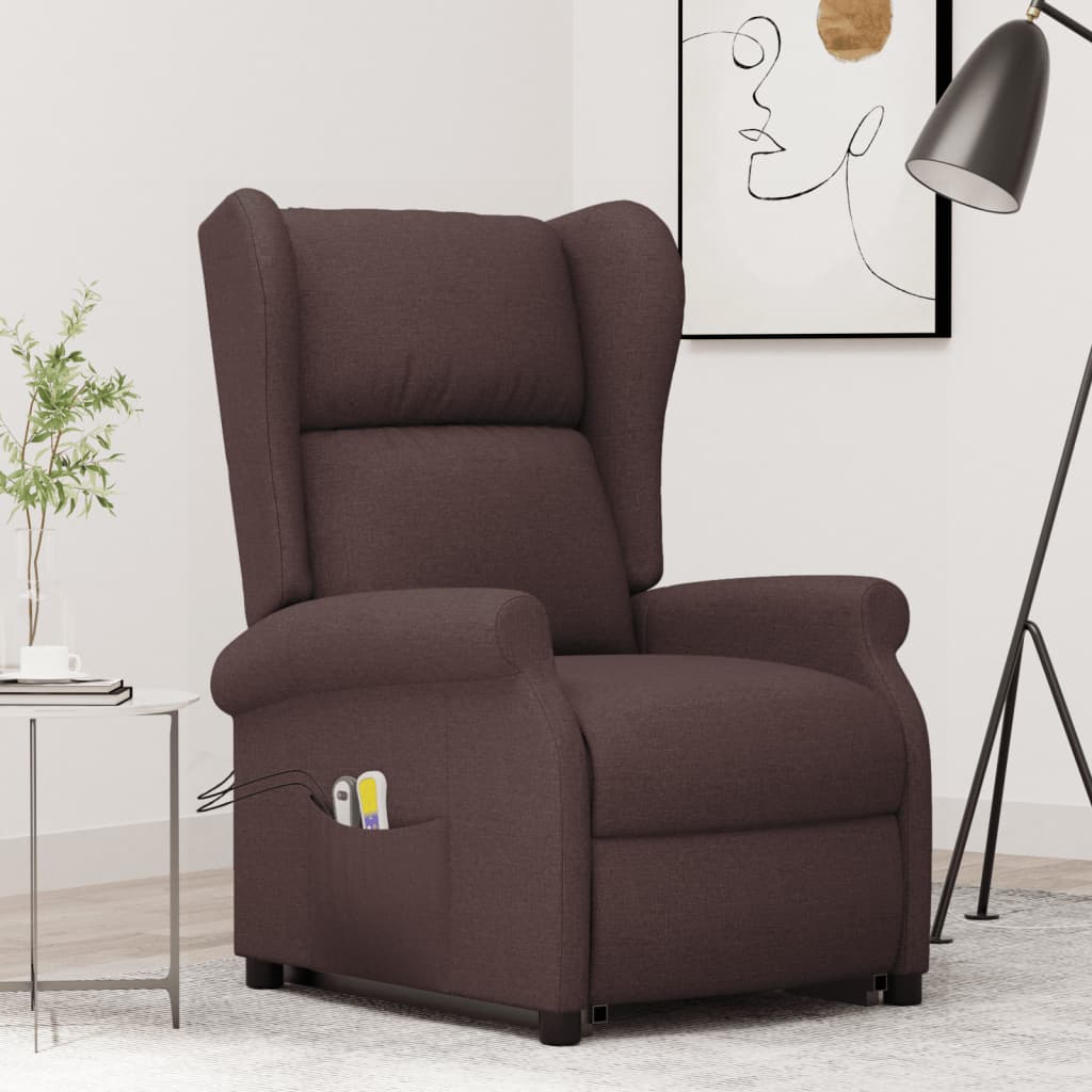 Fauteuil de massage Marron foncé Tissu - XIOS