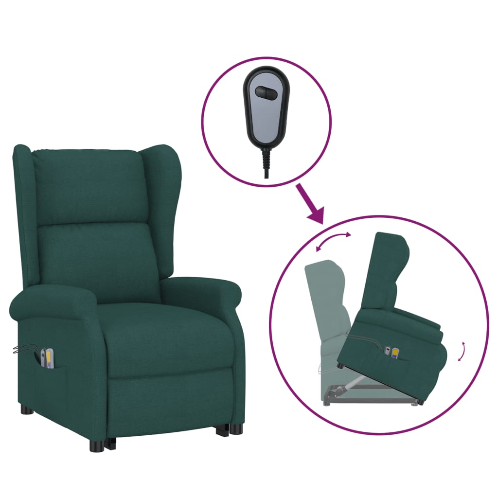 Fauteuil de massage Vert foncé Tissu - XIOS