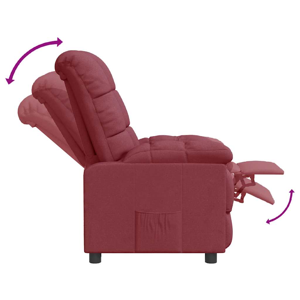 Fauteuil inclinable Rouge bordeaux Tissu - XIOS