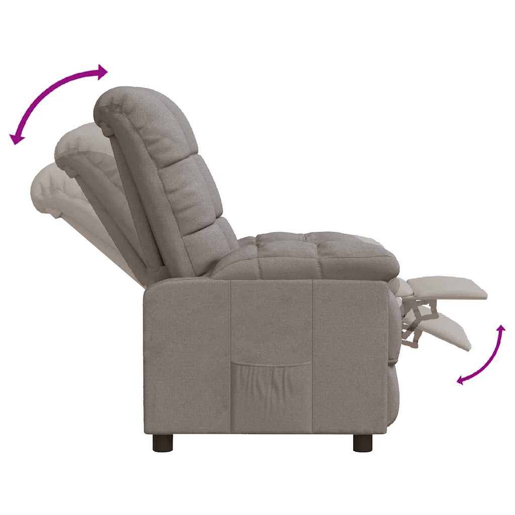 Fauteuil inclinable Taupe Tissu - XIOS