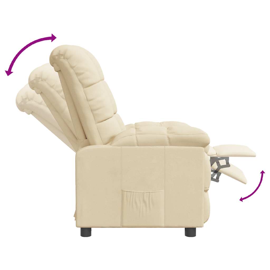 Fauteuil inclinable Crème Tissu