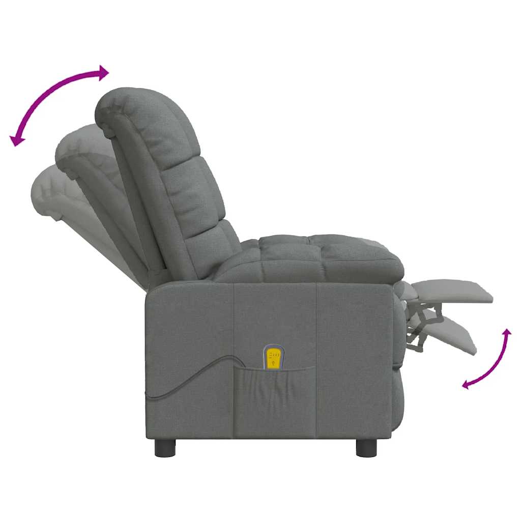 Fauteuil de massage Gris foncé Tissu - XIOS