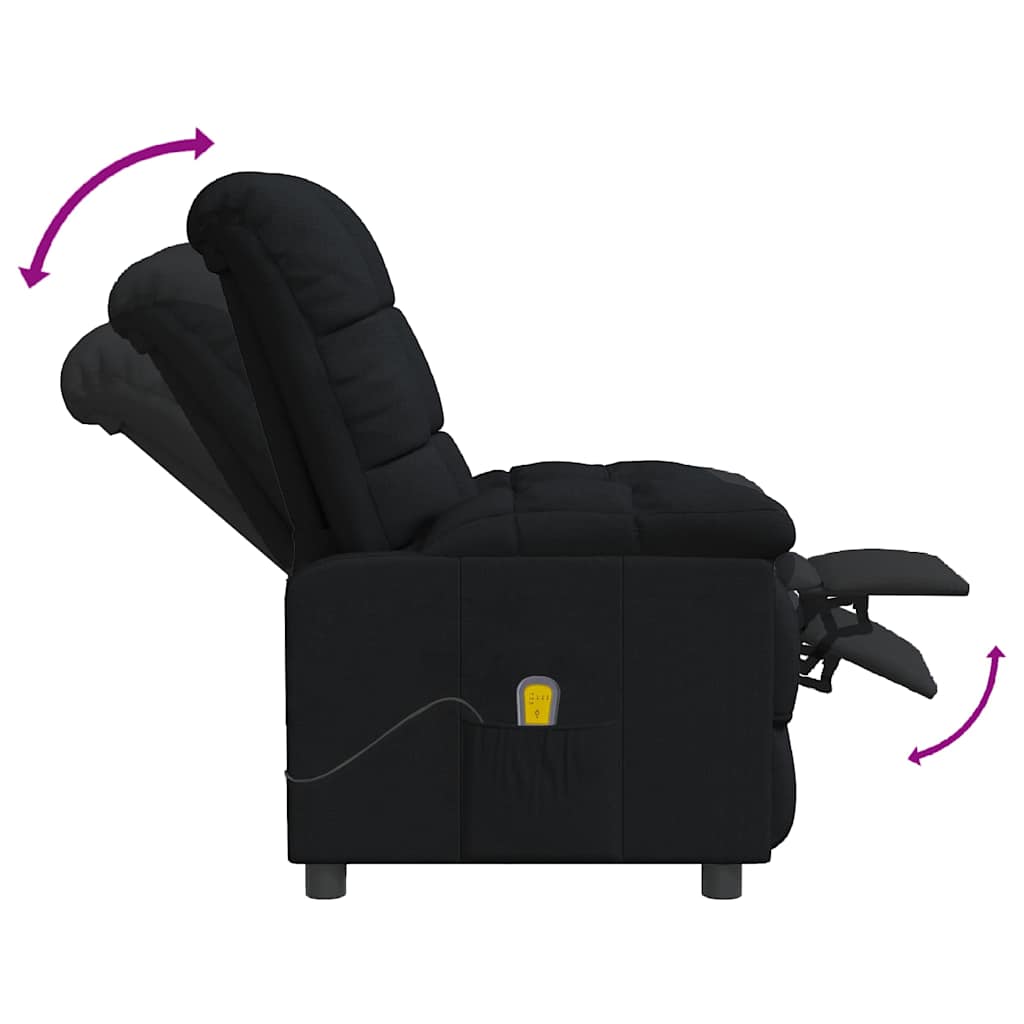 Fauteuil de massage Noir Tissu