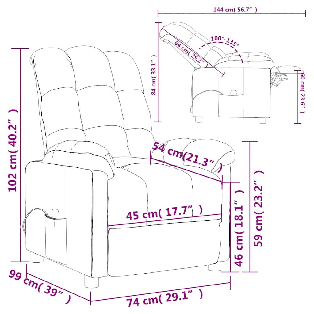 Fauteuil de massage Vert foncé Tissu