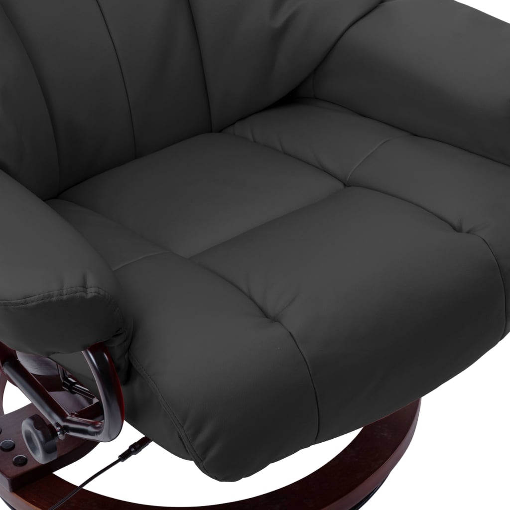 Fauteuil de massage inclinable Gris Similicuir et bois courbé - XIOS