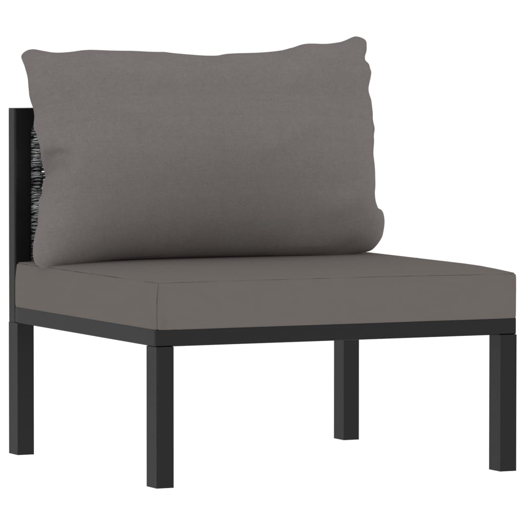 Canapé à 3 places avec coussins Anthracite Résine tressée - XIOS