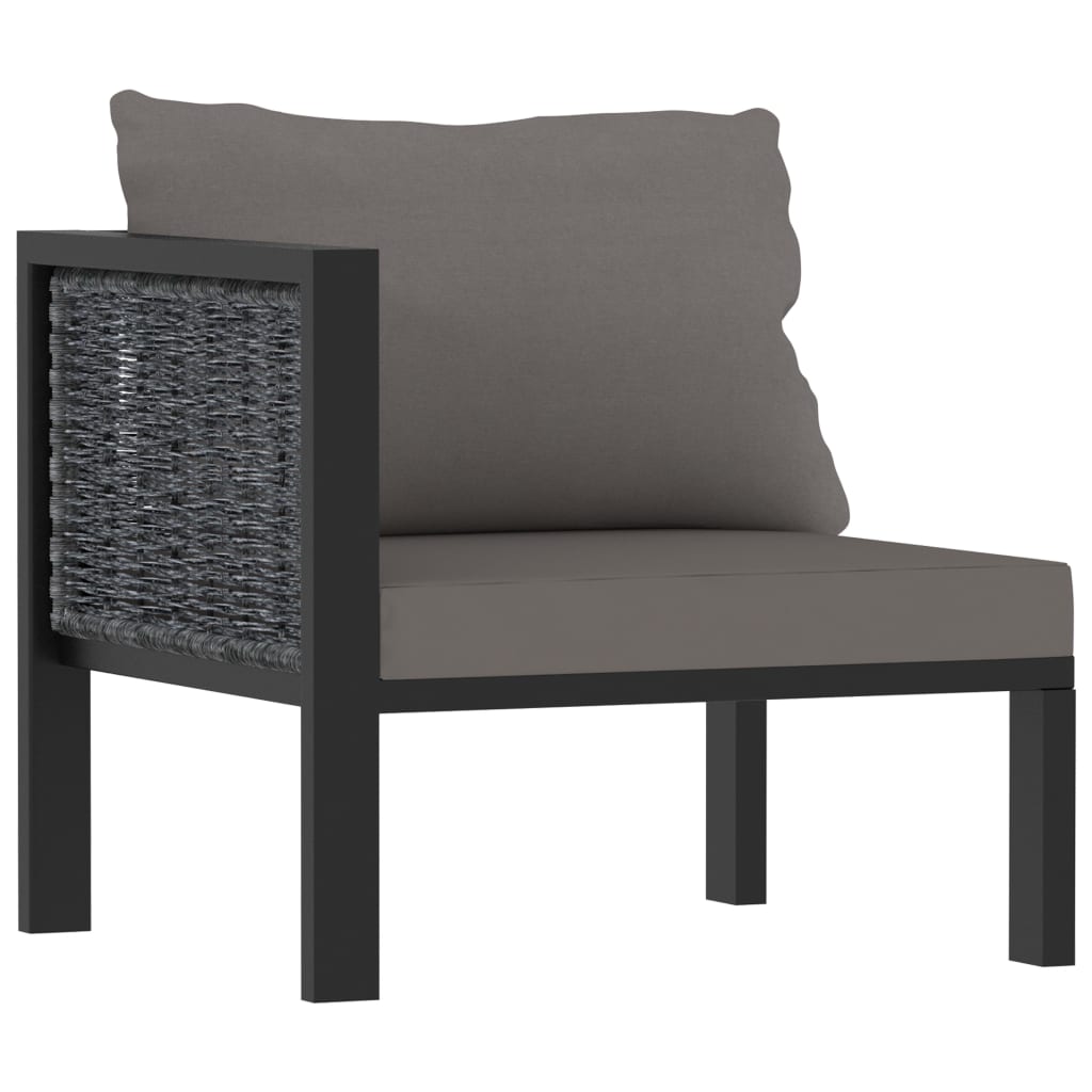Salon de jardin 6 pcs avec coussins résine tressée anthracite - XIOS