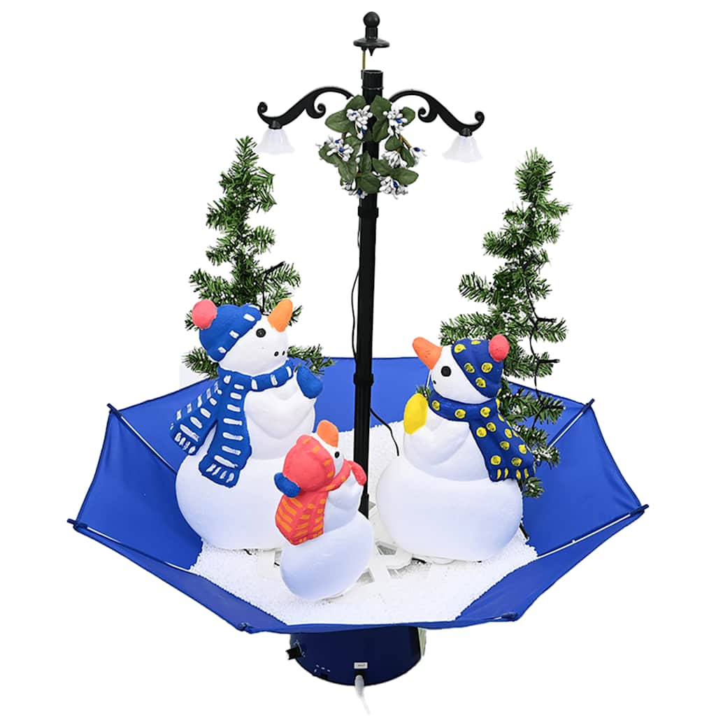 Arbre de Noël neigeux avec base de parapluie Bleu 75 cm PVC - XIOS
