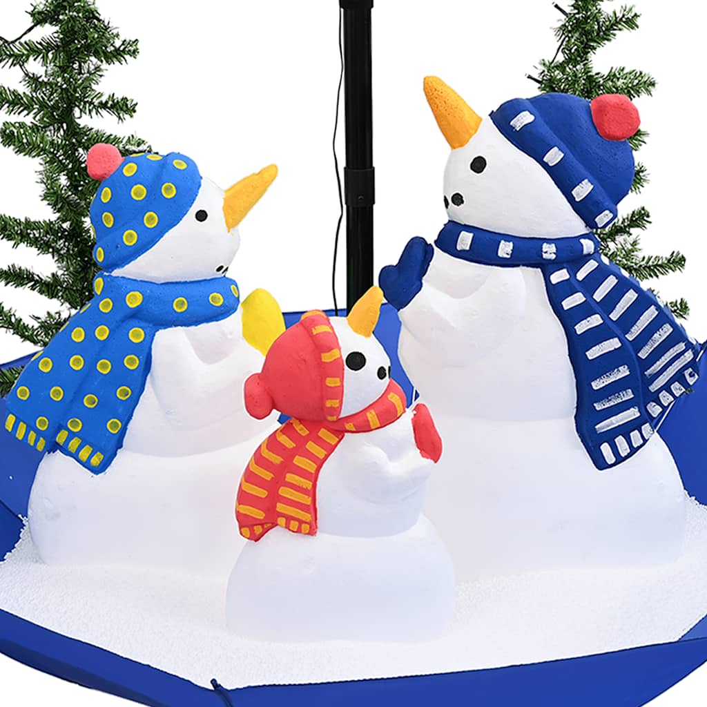 Arbre de Noël neigeux avec base de parapluie Bleu 170 cm PVC - XIOS