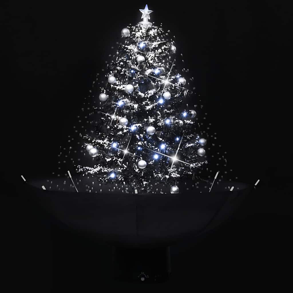 Arbre de Noël neigeux avec base de parapluie Noir 75 cm PVC - XIOS
