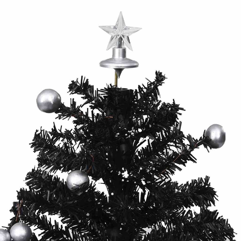 Arbre de Noël neigeux avec base de parapluie Noir 75 cm PVC - XIOS