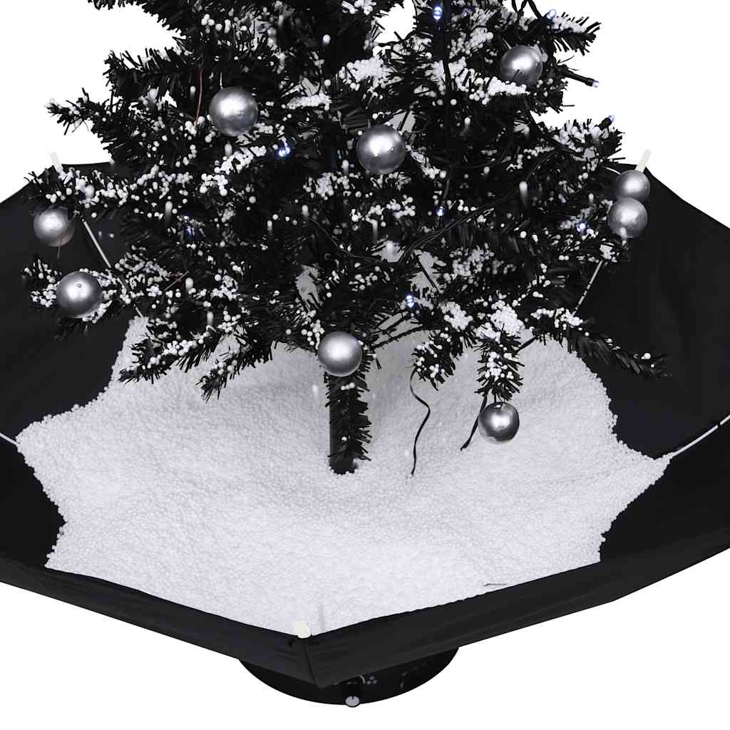 Arbre de Noël neigeux avec base de parapluie Noir 75 cm PVC - XIOS