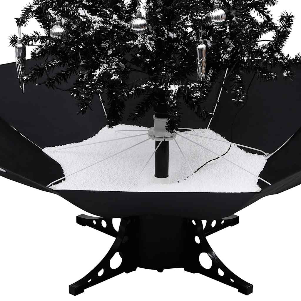 Arbre de Noël neigeux avec base de parapluie Noir 170 cm PVC - XIOS