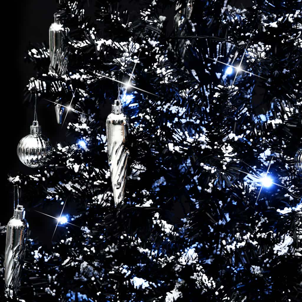 Arbre de Noël neigeux avec base de parapluie Noir 170 cm PVC - XIOS