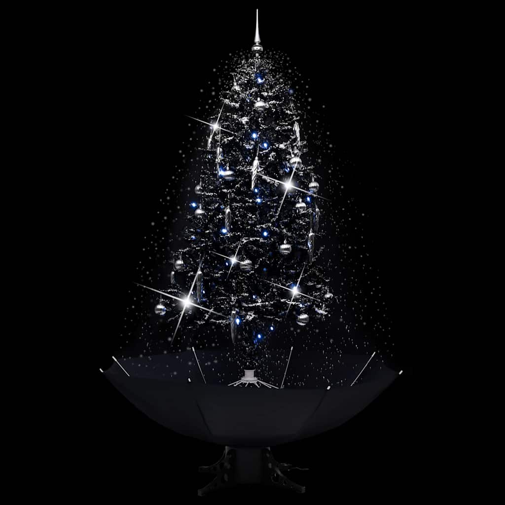 Arbre de Noël neigeux avec base de parapluie Noir 190 cm PVC - XIOS