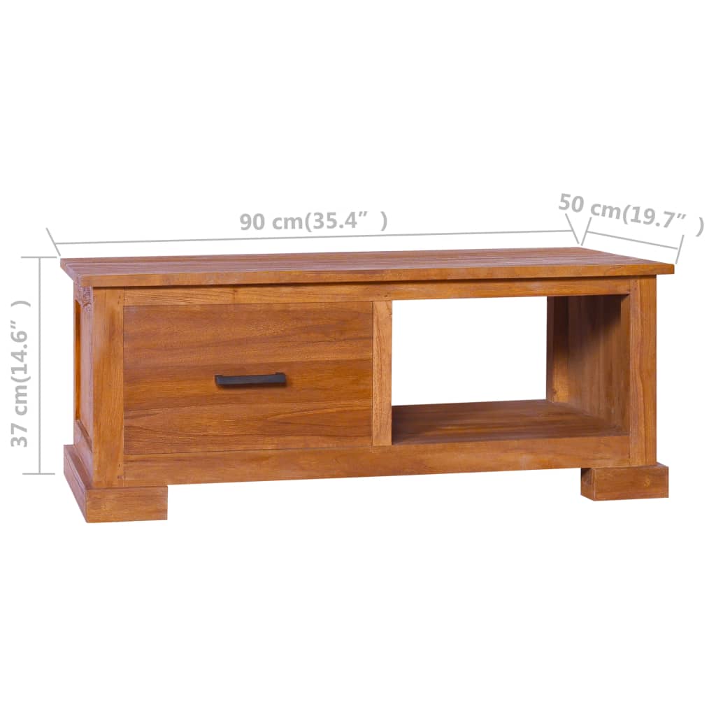 Meuble TV 90x50x37 cm Bois de teck massif - XIOS