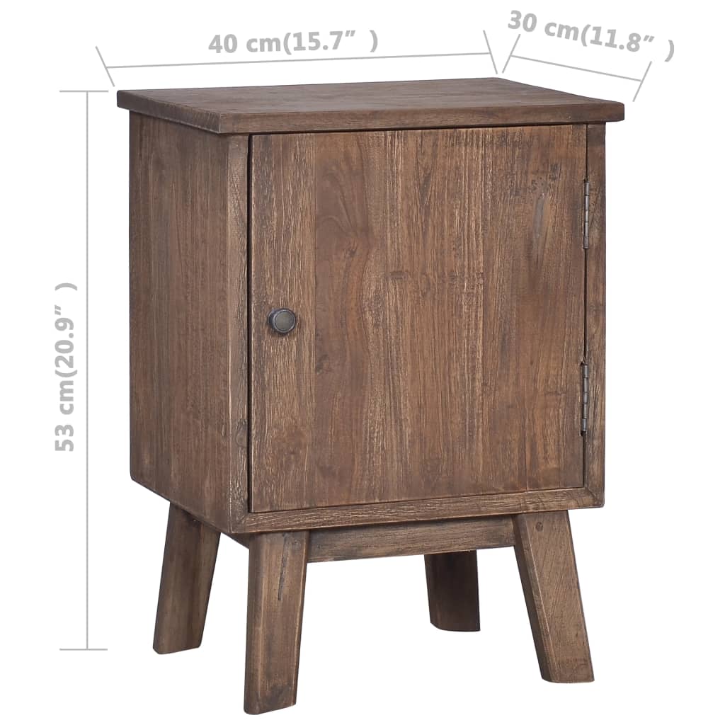 Table de chevet 40x30x53 cm Bois de teck solide - XIOS