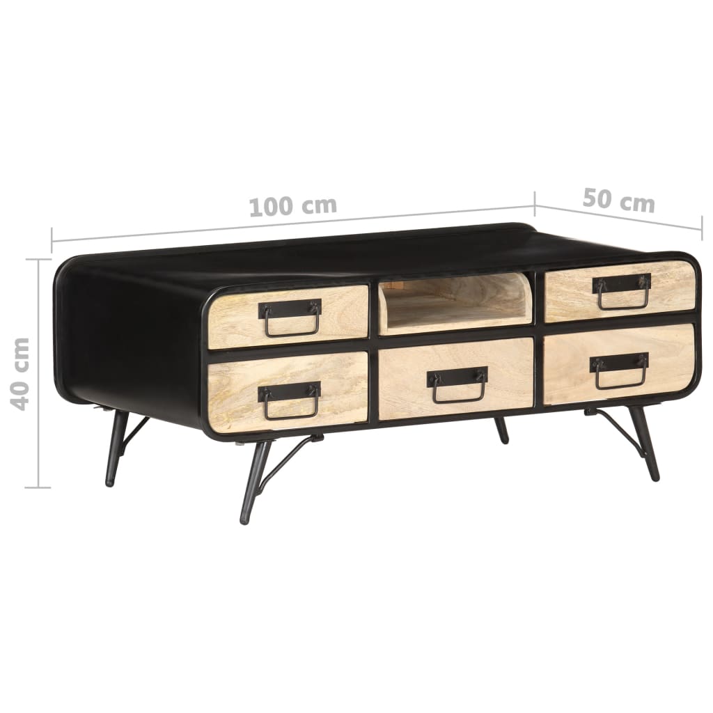 Table basse 100x50x40 cm Bois de manguier massif - XIOS