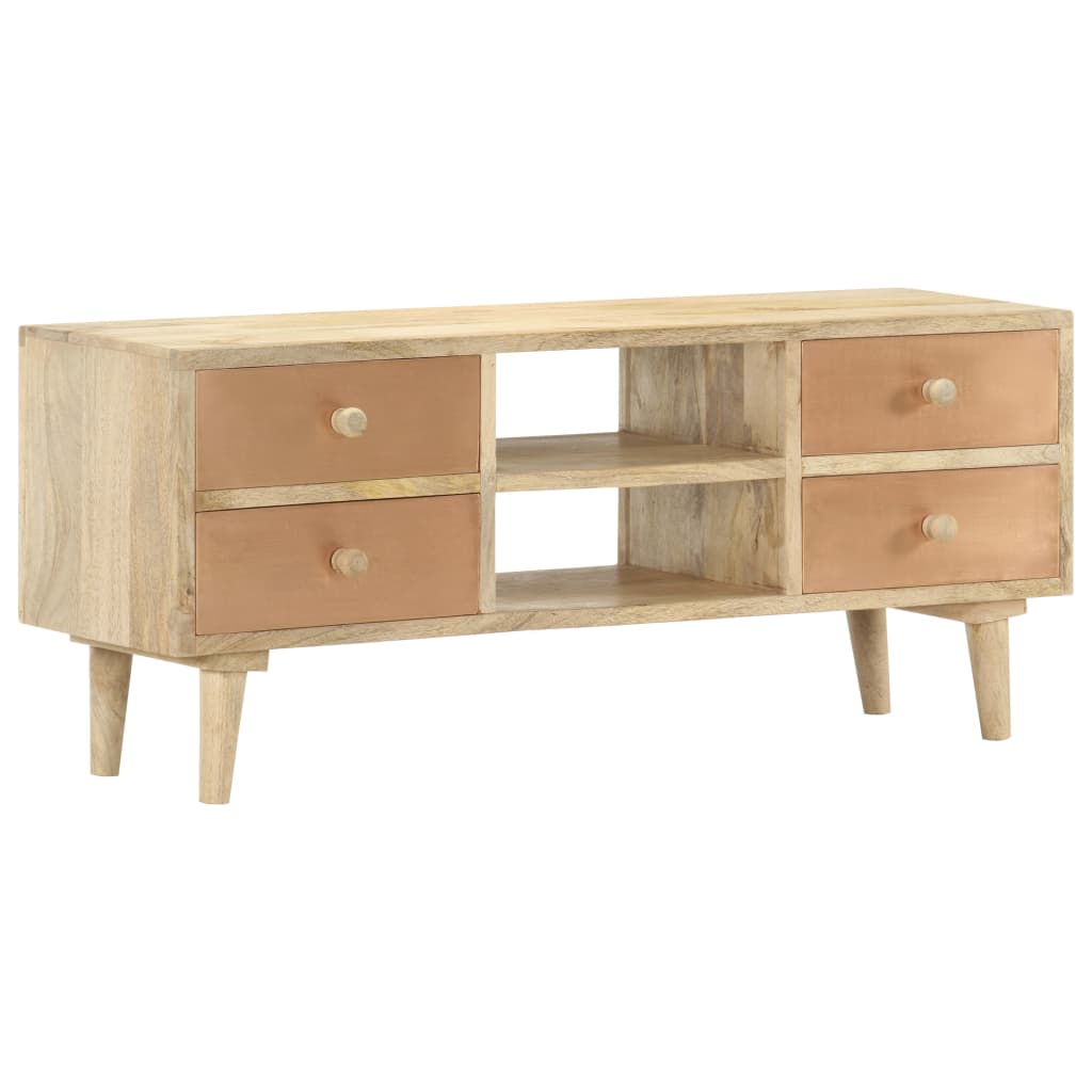 Meuble TV 110x30x45 cm Bois de manguier solide - XIOS